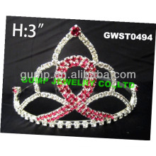 Rosa Rhinestone-Tiara-Krone